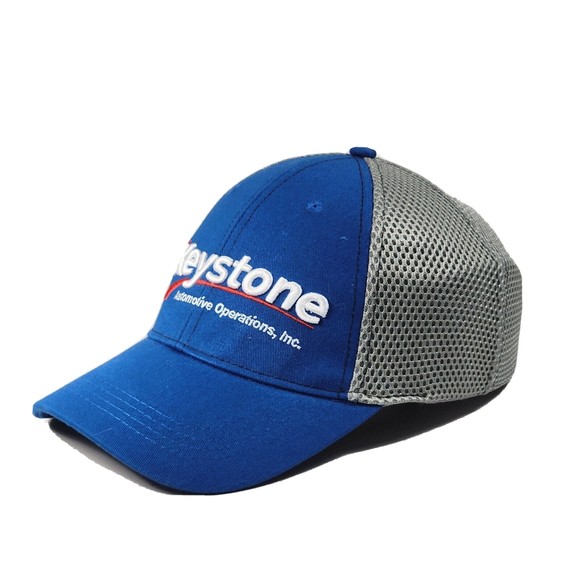 Keystone Automotive Operations Elko Blue Gray Mesh Adjustable Cap Trucker Hat - Picture 4 of 10